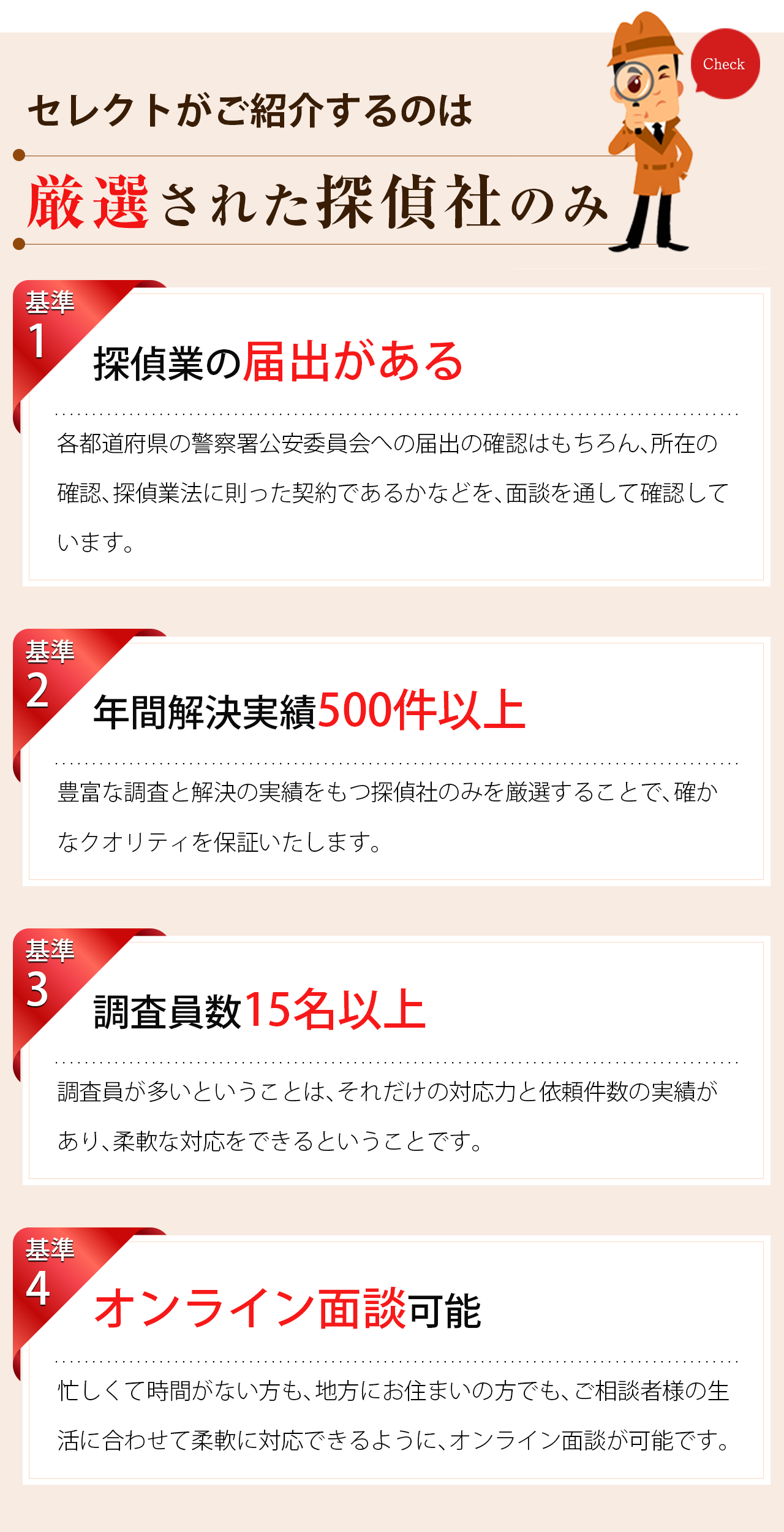 調査プランや流れ・料金説明